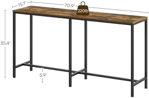 70.8" Long Bar Table, Counter Bar Height Table, High Top Table, Rectangular - Image 6