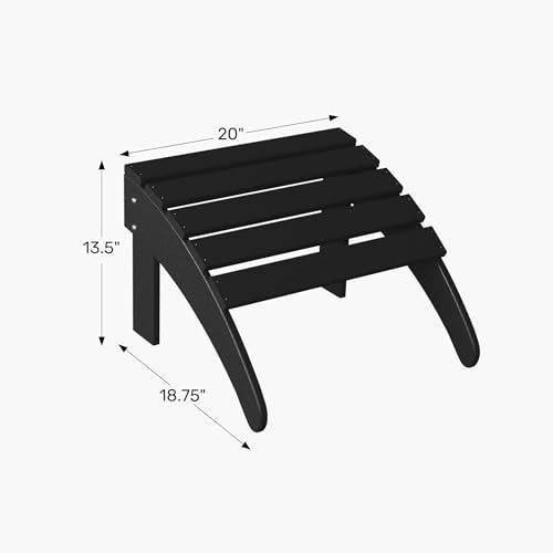 Outdoor Patio Adirondack Ottoman Foot Rest, All Weather Poly Lumber Foot Stool - Image 2