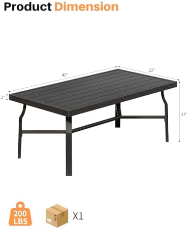 Outdoor Coffee Table, Never-Rust Aluminum Patio Coffee Table, Rectangle Outside - Image 2