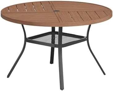 VICLLAX Round Patio Table with Adjustable Umbrella Hole by HOME