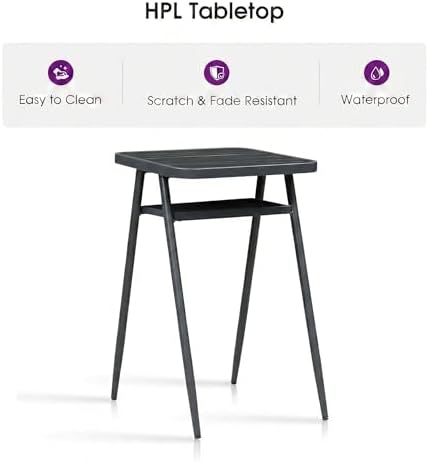 PURPLE LEAF Counter Height Bistro Table Waterproof Top - Image 4