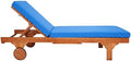 SAFAVIEH Outdoor Newport Wood Chaise Lounge, 28.8" Natural/Blue PAT7022K by Unknown
