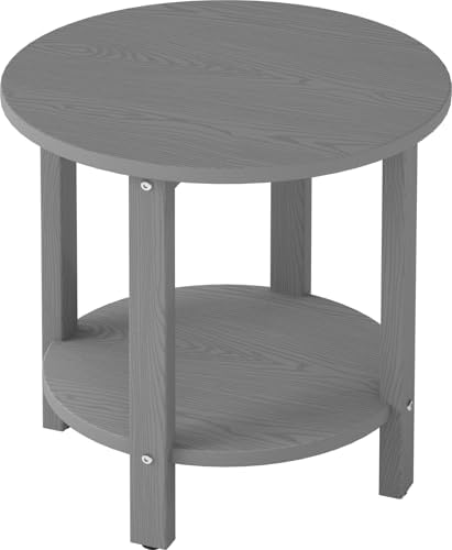 HDPE Round Outdoor Side Table, 18.1-Inch Weatherproof Small Outdoor Table by BIVODA
