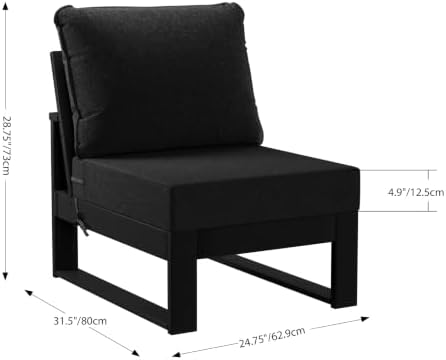 Rockaway Outdoor HDPE Sectional Armless Chair - Image 2