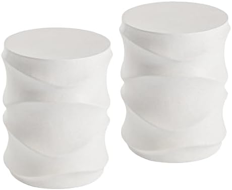COSIEST Set of 2 Outdoor Side Table, 2 Pieces Concrete Side Table by COSIEST