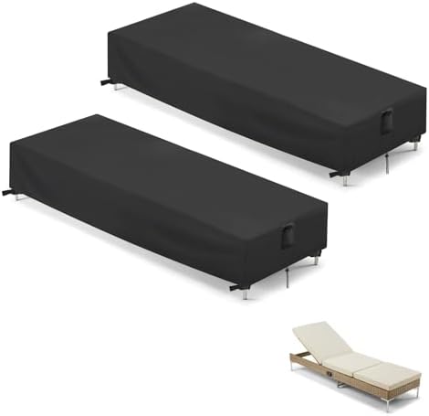 2 Pack Patio Chaise Lounge Covers Waterproof by Hiticover