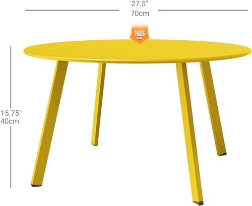 Grand Patio Round Steel Patio Coffee Table, Weather Resistant Outdoor Large - Image 3