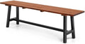VINGLI Outdoor Wooden Bench, 45” 2-Person Backless Dining Bench, Weatherproof by VINGLI