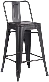 AC Pacific 24” Metal Barstool Set of 4 – Country Rustic Style - Image 4