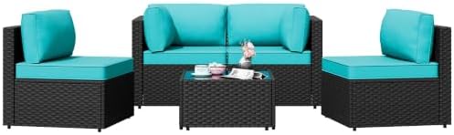 Shintenchi Patio Furniture Sets, 5 Piece Outdoor Sectional Sofas, Wicker Rattan by Shintenchi%7CFurnitureMadeforRealLife