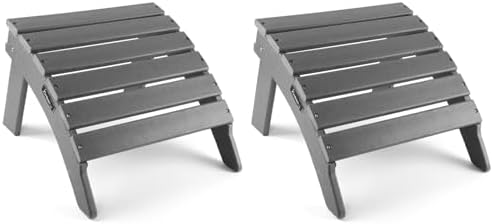 Folding Adirondack Ottoman Set of 2, Outdoor Foot Rest, Patio Footstool by FUNBERRY
