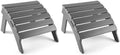 Folding Adirondack Ottoman Set of 2, Outdoor Foot Rest, Patio Footstool by FUNBERRY