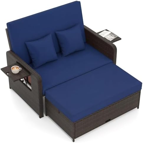 Tangkula Patio Rattan Daybed by TANGKULA