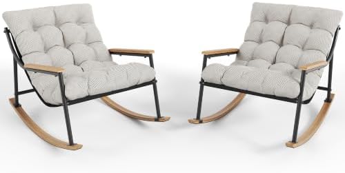 Outdoor Papasan Rocking Chair, All-Weather Rocking Chair by TQKVIPI