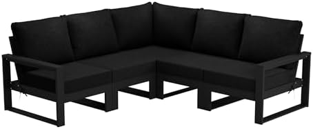 Rockaway 5-Piece Outdoor Patio Corner Sectional Sofa Conversation Set by Costaelm