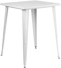 Flash Furniture Commercial 31.5 in Metal Indoor/Outdoor Square Table by FlashFurniture