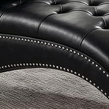 Faux Leather Chaise Lounge Chair Indoor, Modern Button Tufted Upholstered - Image 7