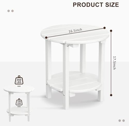 2 Tier Round Outdoor Side Table - Image 3