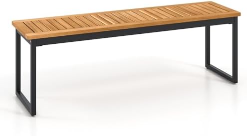 Tangkula Wood Outdoor Bench, Backless Dining Bench by TANGKULA