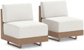 Sophia & William HDPE Outdoor Sectional Sofa Set of 2, 8.7" Beige Cushion by SophiaWilliam