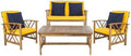 SAFAVIEH Outdoor Fontana 4-Piece Patio Sectional Sofa Set, 40.2" PAT7008D by Unknown