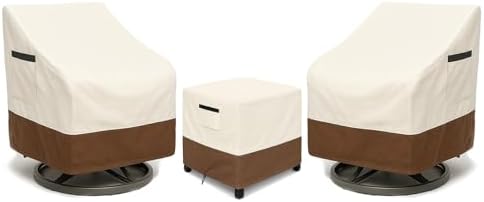 3-Piece Patio Bistro Furniture Cover Set, Heavy-Duty 600D Waterproof Outdoor by Unknown