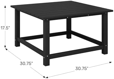 Malibu Low Outdoor HDPE Square Patio Coffee Table - Image 2