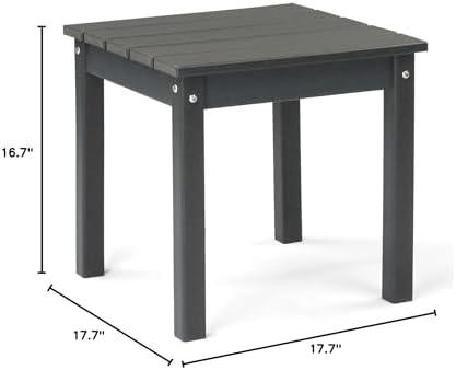 Gray 18in Square HDPE Adirondack Outdoor Side & End Table - Image 3