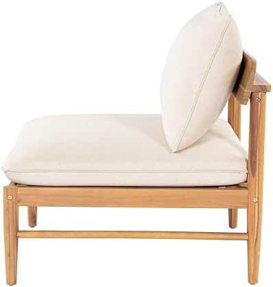 Outdoor Acacia Wood Armless Sofa - Image 3