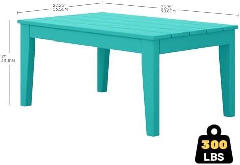 Adirondack Outdoor Coffee Table, HDPE Drink Table Weather Resistant, Patio - Image 2
