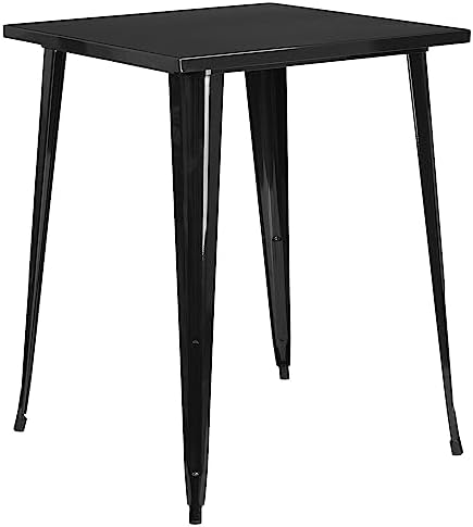 Flash Furniture Commercial 31.5 in Metal Indoor/Outdoor Square Table by FlashFurniture