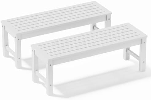 47" Backless Outdoor Bench for 2-Person by PsilvamGardenFurniture