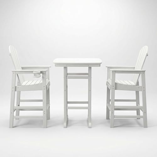 Height Patio Bar Table Set of 3, Outdoor Square Bar Table - Image 6