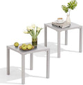 Aluminum Outdoor Side Table Set of 2, Pool Lounge Chair Side Table, Weather by CrestliveProducts