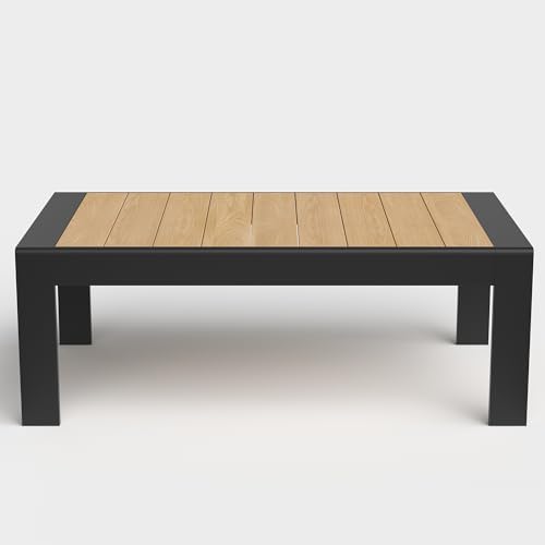 Outdoor Rectangle Patio Aluminum Coffee Tables by Aeeiua
