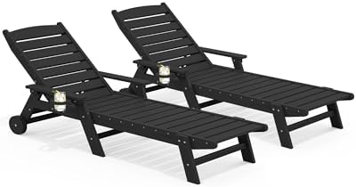 SERWALL HDPE Outdoor Chaise Lounge Set of 2 by SERWALL