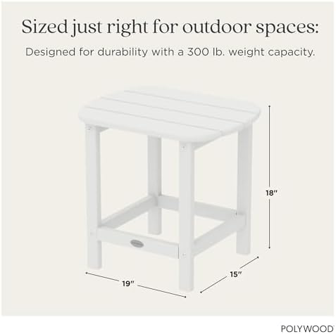 POLYWOOD SBT18WH South Beach 18" Outdoor Side Table - Image 4