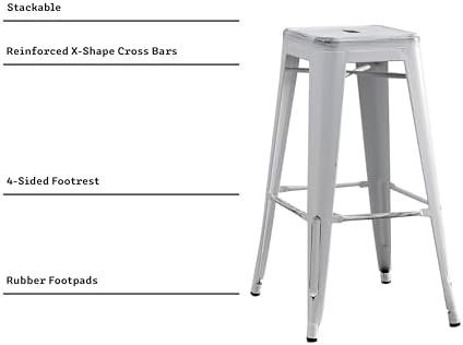 AC Pacific 24” Metal Backless Barstool Set of 2 – Country Rustic Style - Image 5