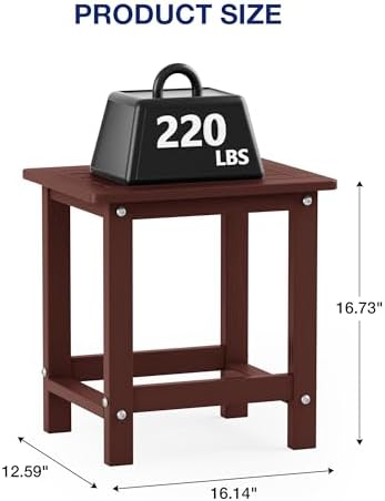 YEFU Outdoor Side Table Set of 2, All-Weather, Maintenance Free - Image 3