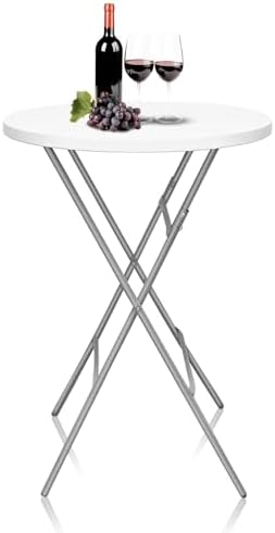 GUAGUA 32in Folding Cocktail Table, Bar Height, High Top by GUAGUA