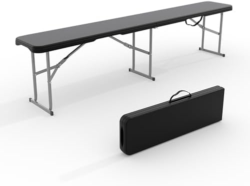 Garvee 6FT Folding Bench, Plastic Portable Bench Seat by Garvee