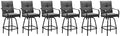 Outdoor Bar Stools Set of 6, Swivel Patio Bar Chairs w/Cushion by GOOGIC