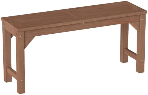 Tangkula 40" Fir Wood Outdoor Bench Backless, 2-Person Patio Dining Bench by TANGKULA