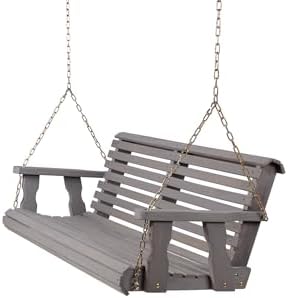 Amish Casual Heavy Duty 700 Lb Capacity Porch Swing – Wooden Outdoor Roll Back by AmishCasual