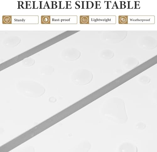 Aluminum Outdoor Side Table, Small Patio Coffee Bistro End Table - Image 4