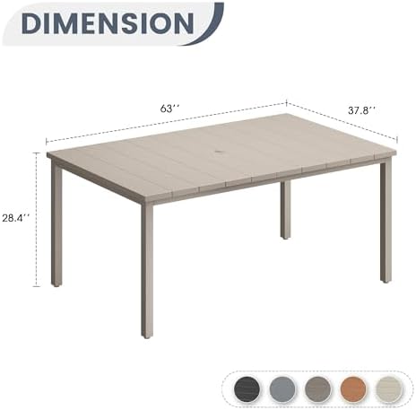 VICLLAX Outdoor Patio Dining Table - Image 3