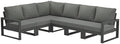 Rockaway 6-Piece Outdoor L-Shaped Patio Corner Sectional Sofa Conversation Set by Costaelm