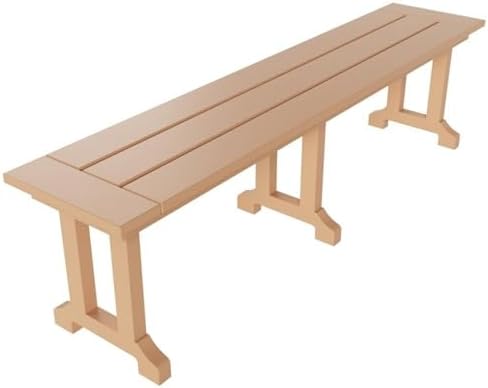 Outdoor Benches Weatherproof, Park Long Bench Poly Lumber Backless - Image 4