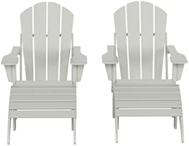 Malibu Outdoor Lounge Chair Set, 4-Pieces Adirondack Chair Set of 2 - Image 4