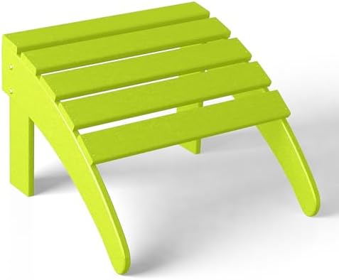 Outdoor Patio Adirondack Ottoman Foot Rest, All Weather Poly Lumber Foot Stool - Image 5
